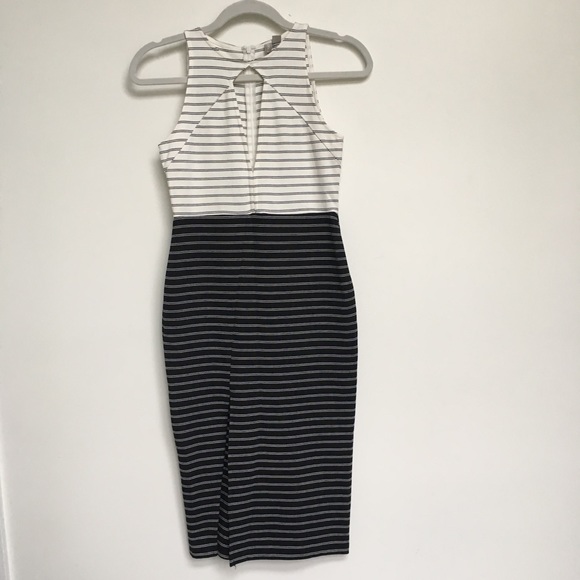ASOS black and white striped midi dress - Picture 1 of 7